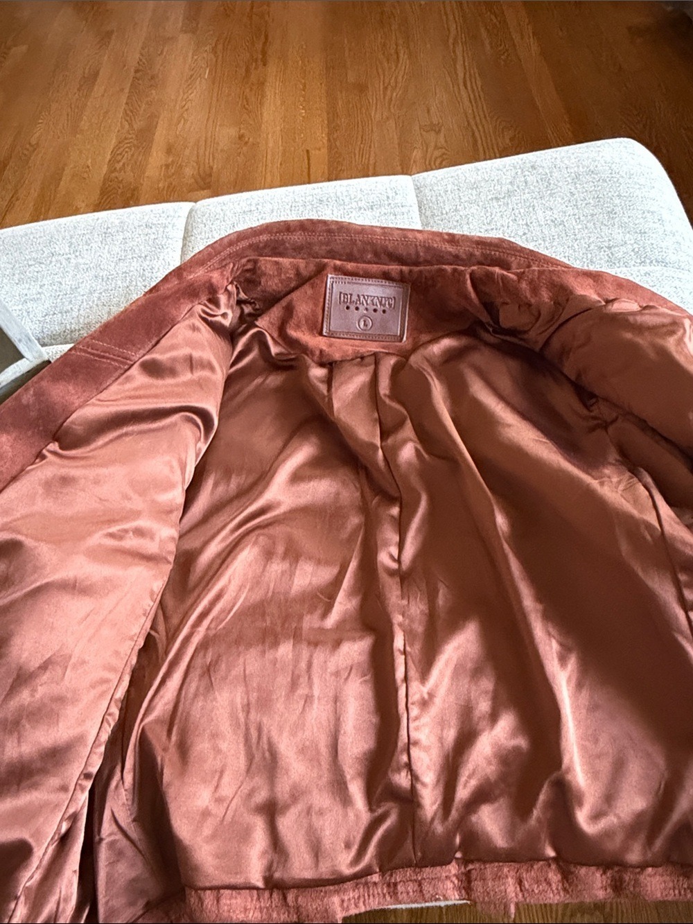 BLANKNYC Suede Moto Jacket Rust Brown Large - Picture 15 of 16